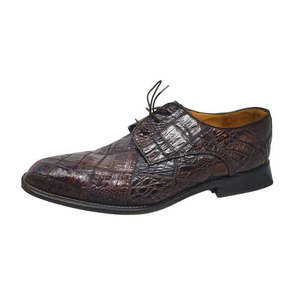 Belvedere Studio Genuine Crocodile Dress Shoes 10 1/2 Exotic Patchwork Mens 10.5 main image 4